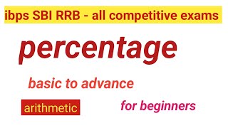 percentage problems for beginners banking exams ssc ibps rrb ntpc arithmetictricks [upl. by Wehtta452]