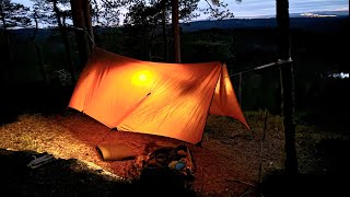 Hammock Camping In Snow And Strong Wind [upl. by Defant]