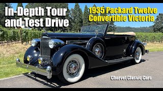 TOUR amp TEST DRIVE 1935 Packard Twelve Convertible Victoria  Charvet Classic Cars [upl. by Rapp]