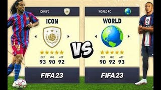 FIFA 23  Team Icons Vs World Stars  UCL 2022Final [upl. by Dnalevelc952]