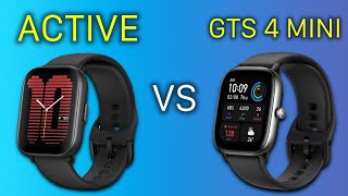 Amazfit Active vs Amazfit GTS 4 Mini  Full Specs Compare Smartwatches [upl. by Arorua]