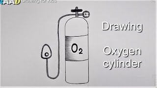 Oxygen cylinder drawing  Easy pencil Drawing for beginners [upl. by Greenwell]