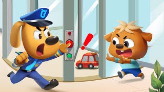 Revolving Door Safety  Safety Tips  Kids Cartoon  Police Cartoon  Sheriff Labrador [upl. by Martha]