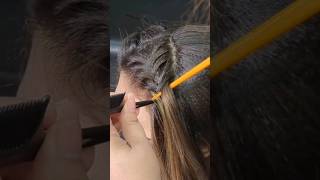 Beautiful french braid using 2 tail comb tutorial hairstyle shortvideo hairstylehorts [upl. by Aggarwal479]