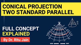 Conical Projection Two Standard Parallel II Geo Stars By Dr Ritu Jain [upl. by Dnomder]