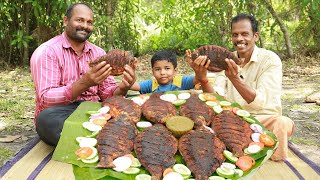 KING OF FISH FRY  Full Red Piranha fish Fry Cooking amp Eating in village [upl. by Anilrats]