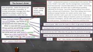 Charlotte Mew  The Farmers Bride  Annotation [upl. by Etteuqram910]