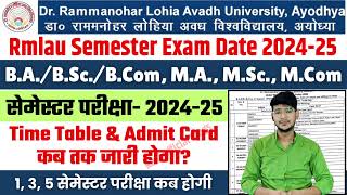 rmlau exam date  rmlau ugpg exam date 202425  rmlau news today  rmlau exam time table 2024​25 [upl. by Cence]