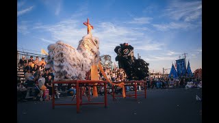 Qing Fong Dragon amp Lion Dance  Cabramatta Moon Festival 2024  Double Table Routine [upl. by Derby]