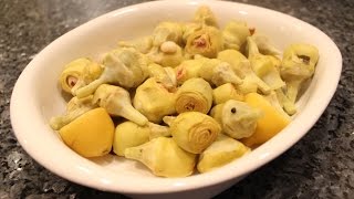 Jarred Marinated Artichokes  OrsaraRecipes [upl. by Trbor674]