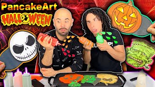 PANCAKE ART CHALLENGE  HALLOWEEN EDITION  Los Rules [upl. by Lynsey448]