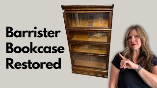 Barrister bookcase refresh turns into a lesson on how to rebrass plate  Furniture Restoration [upl. by Let]