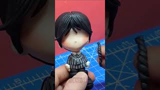 🤚🏼MERCOLEDI Kawaii 👧🏻🖤 Argilla polimerica 😉 shorts fimotutorial mercoledì mercoledìaddams [upl. by Leiahtan265]