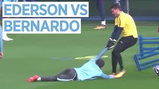 EDERSON VS BERNARDO SILVA  Man City vs Shakhtar Donetsk  Champions League Training [upl. by Yleme]