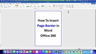 How to Insert Page Border in Word  Office 365 [upl. by Yrreg]