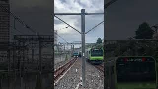 Yamanote vs Keihinto Line 🇯🇵 Nishi Nippori Tokyo [upl. by Herzberg]