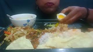 eating rice withs eggs and curries asmer eats mukbang [upl. by Ecissej]