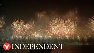 Hong Kong welcomes New Year with citys largest ever firework display [upl. by Asiil]