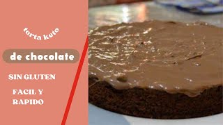 Torta Keto Sin gluten con Topping de Chocolate  Postre 🎂 Con Harina de Almendras Facil de Hacer [upl. by Ydnew]