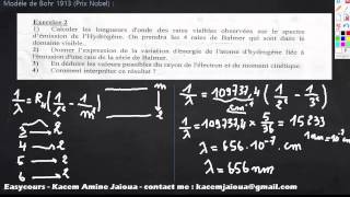 17  Exercice 1 Modele de Bohr  Atomistique S1 [upl. by Cyma880]