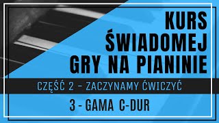 Część 2 Lekcja 3 Gama Cdur ręce osobno  Pianino i keyboard  Palcowanie i ćwiczenia na palce [upl. by Nolla]