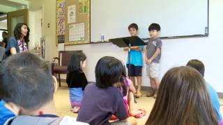 First Graders Perform for Sarah Kay and Phil Kaye Spoken Word Artists Punavision  January 2013 [upl. by Akenit532]