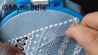 Hardanger embroiderypulled thread embroidery [upl. by Eanyl]