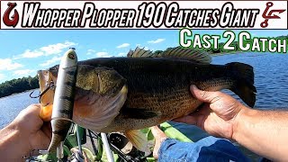 Whopper Plopper 190 Catches Giant 5lb Bass Cast 2 Catch [upl. by Enileqcaj]