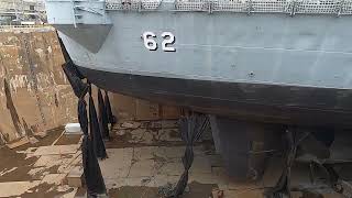 Battleship New Jersey BB62 Dry Dock Tour 4212024 View Looking into Pit [upl. by Mientao]