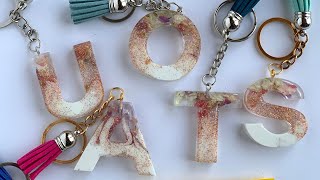 DIY Keychain  How I make Resin Initial Keychain for my Small Business Dry Flowers Keychain [upl. by Tager810]