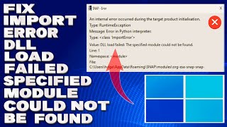 How To Fix ImportError DLL Load Failed The Specified Module Could Not Be Found Solution [upl. by Aneekat202]