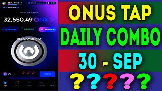 Onus Tap Tap Tap Daily Code 30 September 2024  Today Onus Daily Code  AGP onusdailycode [upl. by Swerdna]