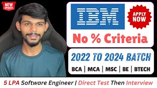 IBM Off Campus Drive 2024  No Criteria Direct Test  Apply Now [upl. by Tepper]