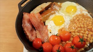 Eng One pan English Breakfast Recipe 원팬 잉글리쉬브렉퍼스트 만들기 英国式早餐做法 [upl. by Smiga296]