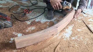 Woodworking Curved Stair Railing  Woodworking Skills Craft [upl. by Brooke]