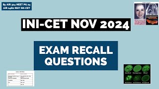 INICET RECALL NOV 2024 PART 1  Qns 1 to 10 With Answers inicet [upl. by Riatsala]