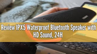 Review IPX5 Waterproof Bluetooth Speaker with HD Sound 24H Playtime  For Home Outdoor Beach [upl. by Yrakcaz]