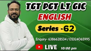 🔥TGT PGT LT GRADE GIC ENGLISH  Series 62  English Discovery  By Bhupesh Sir [upl. by Anavoj]