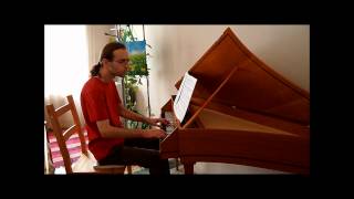 Bach Partita No 6 in e minor  Sarabande John Moraitis spinet [upl. by Linnell78]