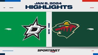 NHL Highlights  Stars vs Wild  January 8 2024 [upl. by Carin]