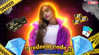 CUTE GIRL LIVE CUSTOM ROOM GIVEAWAY ❣️  FREE FIRE LIVE REDEEM CODE GIVEAWAY freefirelive ffshorts [upl. by Luhey]