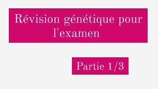 Révision Génétique pour lexamen L2 biologie [upl. by Whitcher]