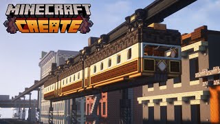 HANGING MONORAIL with Create Mod 🚋  Train Build Tutorial [upl. by Enobe]