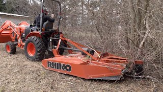 Orange Tractor Orange Mower  New Property Cleanup [upl. by Aket]