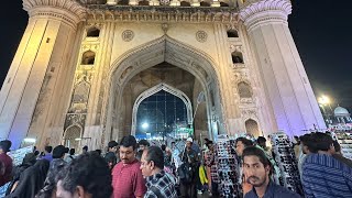 Charminar bhagyalaxmi temple birla mandir and old Hyderabad Market 🇮🇳 [upl. by Nimesay]