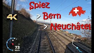 CAB RIDE 4K 🇨🇭 Spiez  Bern  Neuchâtel  CH Suisse  Schweiz  Switzerland  Swiss 🛤 [upl. by Goode]