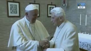 Papa Francesco e i nuovi cardinali fanno visita a Benedetto XVI [upl. by Soigroeg165]