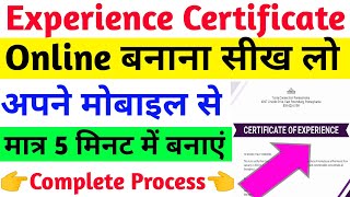 Experience Certificate Kaise Banaye  Experience Certificate Format🔥 [upl. by Eniawd213]