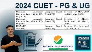 NTA CUET PG amp UG Exam date IIMC Entrance Exam 2024 [upl. by Eihcra939]