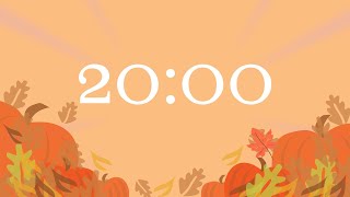 FALL THANKSGIVING 20 MINUTE TIMER  Pomodoro Timer  Relaxing Acoustic Guitar Music [upl. by Topliffe133]